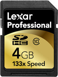 Lexar's 4GB 133x SDHC card now carries Class 10 certification. Rendering provided by Lexar Media Inc. Click for a bigger picture!