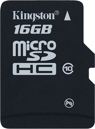 Kingston's 16GB Class 10 MicroSDHC card. Photo provided by Kingston Digital Inc. Click for a bigger picture!