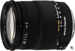 Sigma's 18 - 200mm F3.5 - 6.3 DC OS lens. Courtesy of  Sigma, with modifications by Michael R. Tomkins. Click for a bigger picture!