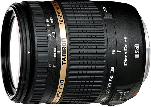 Tamron's 18-270mm F/3.5-6.3 Di II VC PZD (Model B008) DSLR lens. Photo provided by Tamron Co. Ltd. Click for a bigger picture!