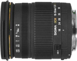 Sigma's 18 - 50mm F2.8 EX DC lens. Courtesy of Sigma, with modifications by Michael R. Tomkins.
