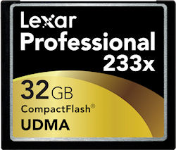 Lexar's 32GB 233x UDMA CompactFlash card. Rendering provided by Lexar Media Inc. Click for a bigger picture!