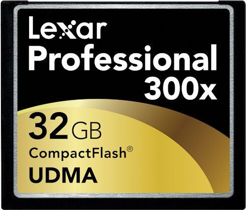 Lexar's 32GB 300x UDMA CompactFlash card. Rendering provided by Lexar Media Inc. Click for a bigger picture!