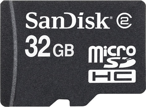 SanDisk's 32GB Class 2 MicroSDHC card. Photo provided by SanDisk Corp.