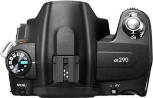 Sony's Alpha DSLR-A290 digital camera. Photo provided by Sony Electronics Inc. Click for a bigger picture!