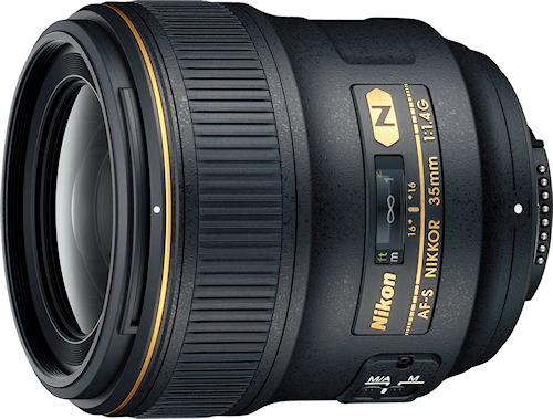 Nikon's AF-S NIKKOR 35mm f/1.4G lens. Photo provided by Nikon Inc. Click for a bigger picture!