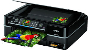 Epson's Artisan 700 all-in-one. Courtesy of Epson, with modifications by Michael R. Tomkins. Click for a bigger picture!