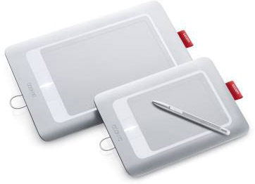 Wacom's multi-touch Bamboo Craft (front) and Fun (rear) tablets. Photo provided by Wacom.