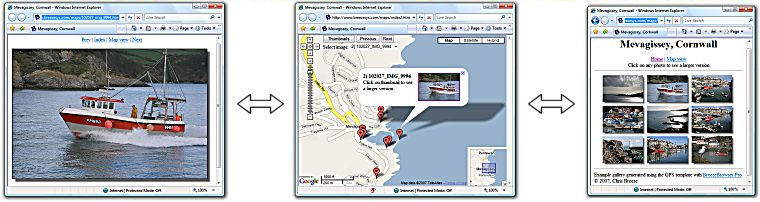 Web gallery linked to Google Maps™. Courtesy of Breeze Systems, with modifications by Michael R. Tomkins.