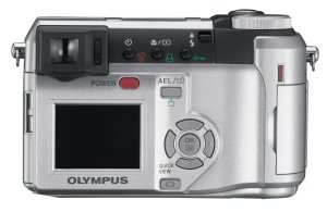 Olympus' C-740 Ultra Zoom digital camera. Courtesy of Olympus, with modifications by Michael R. Tomkins. Click for a bigger picture!