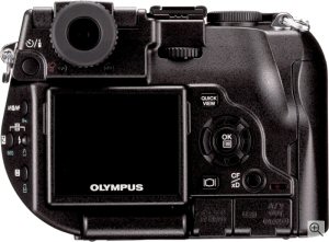 Olympus' Camedia C-8080 Wide Zoom digital camera. Courtesy of Olympus, with modifications by Michael R. Tomkins. Click for a bigger picture!