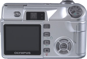 Olympus' Camedia C-5500 Sport Zoom digital camera. Courtesy of Olympus, with modifications by Michael R. Tomkins. Click for a bigger picture!