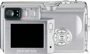 Olympus' Camedia C-60 Zoom digital camera. Courtesy of Olympus, with modifications by Michael R. Tomkins. Click for a bigger picture!