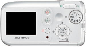 Olympus' Camedia D-545 Zoom digital camera. Courtesy of Olympus, with modifications by Michael R. Tomkins. Click for a bigger picture!