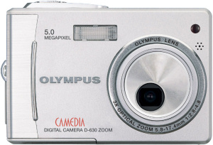 Olympus' Camedia D-630 Zoom digital camera. Courtesy of Olympus, with modifications by Michael R. Tomkins. Click for a bigger picture!