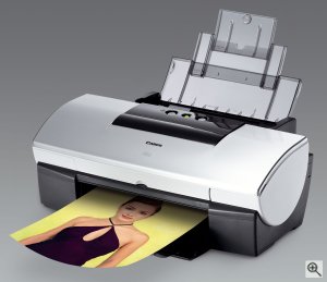 Canon's i950 photo printer. Courtesy of Canon, with modifications by Michael R. Tomkins. Click for a bigger picture!