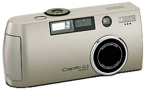 Ricoh's Caplio G3 Model S digital camera. Courtesy of Ricoh, with modifications by Michael R. Tomkins.