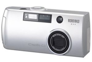Ricoh's Caplio G3 digital camera. Courtesy of Ricoh, with modifications by Michael R. Tomkins.