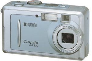 Ricoh's Caplio RR230 digital camera. Courtesy of Ricoh, with modifications by Michael R. Tomkins.