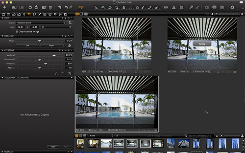 Another new feature of Capture One 6 is keystone correction, which fixes converging verticals such as you'd get when shooting a tall structure from ground level. Screenshot provided by Phase One A/S. Click for a bigger picture!