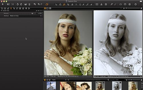 Creating an elliptic vignette in Capture One 6. Screenshot provided by Phase One A/S. Click for a bigger picture!