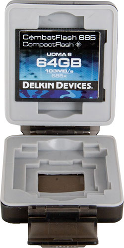 Delkin's CombatFlash 685 range is available in capacities from 8 to 64GB. Photo provided by Delkin Devices Inc. Click for a bigger picture!