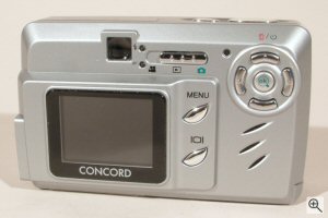 Concord's Eye-Q 4360z digital camera. Courtesy of Concord Camera Corp., with modifications by Michael R. Tomkins. Click for a bigger picture!
