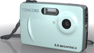 Concord's 5042 digital camera. Courtesy of Concord, with modifications by Michael R. Tomkins. Click for a bigger picture!