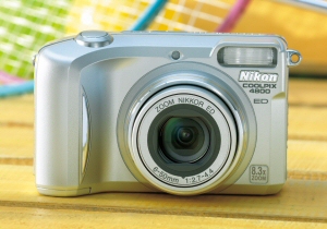 Nikon's Coolpix 4800 digital camera. Courtesy of Nikon, with modifications by Michael R. Tomkins. Click for a bigger picture!