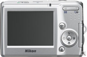 Nikon's Coolpix L14 digital camera. Courtesy of Nikon, with modifications by Michael R. Tomkins. Click for a bigger picture!