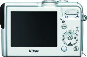 Nikon's Coolpix P2 digital camera. Courtesy of Nikon, with modifications by Michael R. Tomkins. Click for a bigger picture!