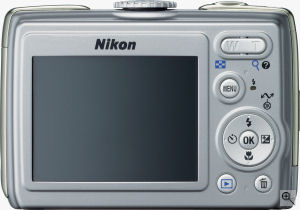 Nikon's Coolpix P4 digital camera. Courtesy of Nikon, with modifications by Michael R. Tomkins. Click for a bigger picture!