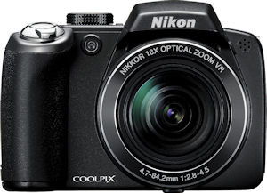 Nikon's Coolpix P80 digital camera. Courtesy of Nikon, with modifications by Michael R. Tomkins. Click for a bigger picture!