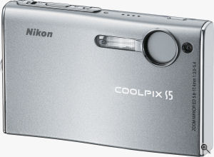 Nikon's Coolpix S5 digital camera. Courtesy of Nikon, with modifications by Michael R. Tomkins. Click for a bigger picture!