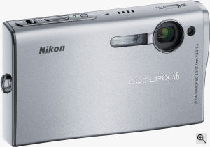 Nikon's Coolpix S6 digital camera. Courtesy of Nikon, with modifications by Michael R. Tomkins. Click for a bigger picture!