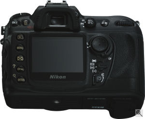 Nikon's D200 digital SLR. Courtesy of Nikon, with modifications by Michael R. Tomkins. Click for a bigger picture!