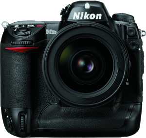Nikon's D2Hs digital camera. Courtesy of Nikon, with modifications by Michael R. Tomkins. Click for a bigger picture!
