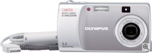 Olympus' Camedia D-540 Zoom digital camera. Courtesy of Olympus, with modifications by Michael R. Tomkins. Click for a bigger picture!
