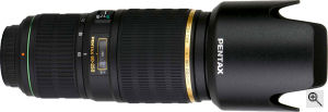 Pentax's smc PENTAX-DA* 60-250mm F4ED [IF] lens. Courtesy of Pentax, with modifications by Michael R. Tomkins. Click for a bigger picture!