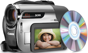 Canon's DC410 DVD camcorder. Photo provided by Canon U.S.A. Inc. Click for a bigger picture!