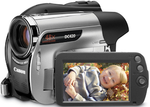 Canon's DC420 DVD camcorder. Photo provided by Canon U.S.A. Inc. Click for a bigger picture!