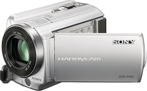 Sony's DCR-SR68 digital camcorder. Photo provided by Sony Electronics Inc. Click for a bigger picture!