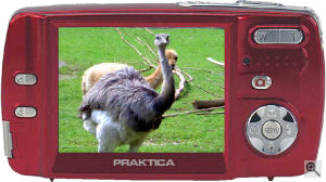 Praktica's DCZ 6.3 digital camera. Courtesy of Praktica, with modifications by Michael R. Tomkins. Click for a bigger picture!
