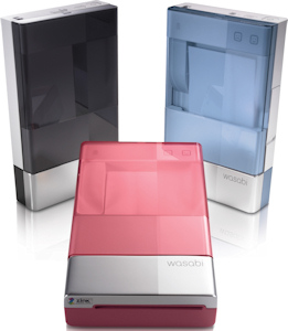 Dell's Wasabi inkless printer in black, blue and pink variants. Photo provided by Dell Inc. Click for a bigger picture!