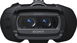 Front view of the Sony DEV-3 / DEV-5 binoculars. Photo provided by Sony Electronics Inc. Click for a bigger picture!