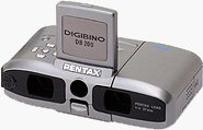Pentax's DIGIBINO DB200 digital camera binocular. Courtesy of Pentax, with modifications by Michael R. Tomkins.