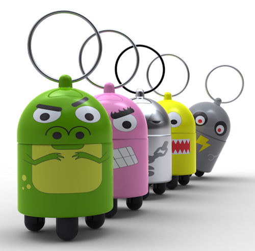 Another view of Quirky's DigiDudes keychain tripod lineup. Photo provided by Quirky. Click for a bigger picture!