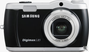 Samsung's Digimax L85 digital camera. Courtesy of Samsung, with modifications by Michael R. Tomkins. Click for a bigger picture!