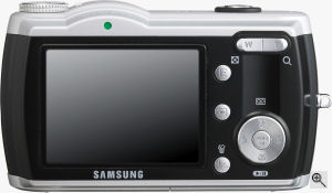Samsung's Digimax L85 digital camera. Courtesy of Samsung, with modifications by Michael R. Tomkins. Click for a bigger picture!