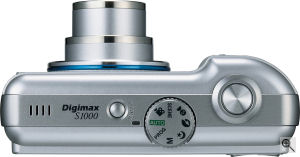 Samsung's Digimax S1000 digital camera. Courtesy of Samsung, with modifications by Michael R. Tomkins. Click for a bigger picture!